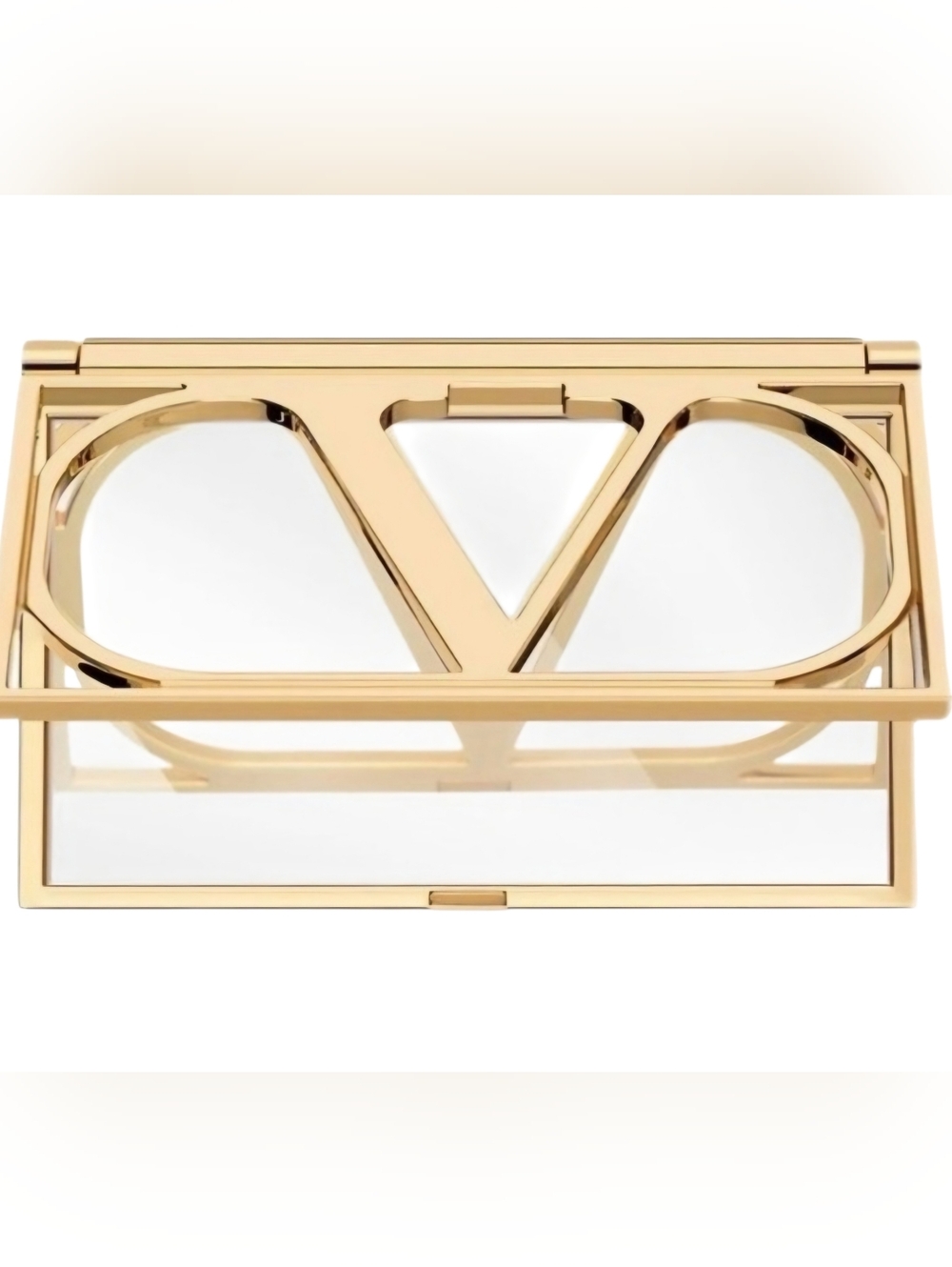 Valentino Garavani Gold-Tone V-Logo Beauty Compact Mirror ~ NIP